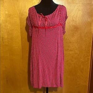 The Pyramid Collection Large Red and White Polka Dot Midi Dress